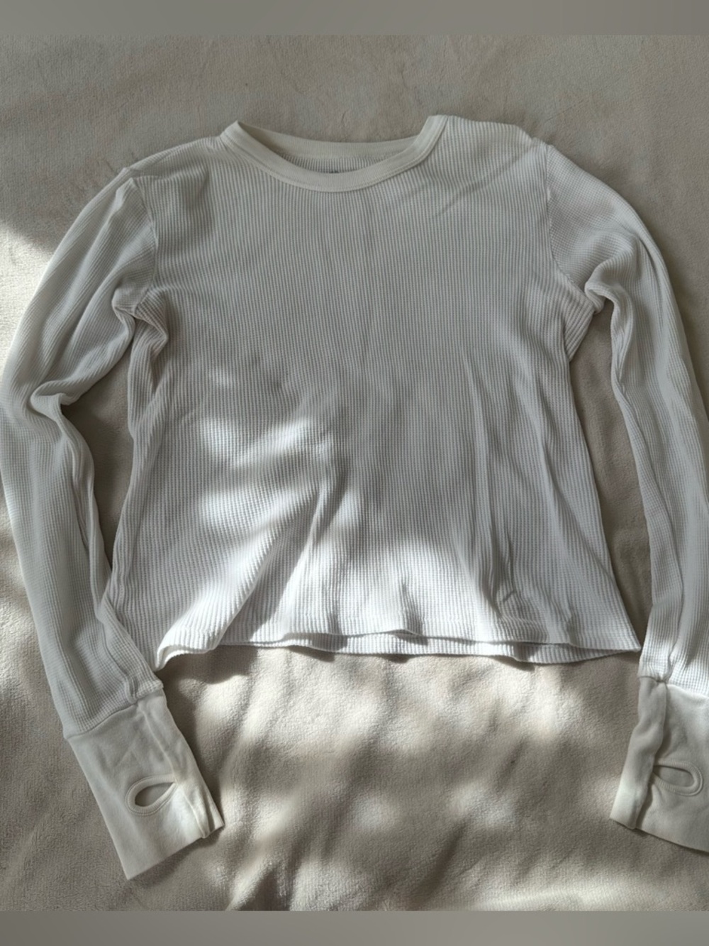 Brandy Melville White Thermal Long Sleeve